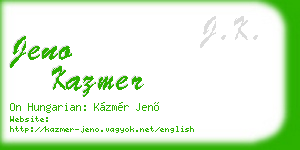 jeno kazmer business card