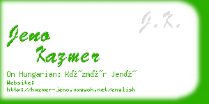 jeno kazmer business card